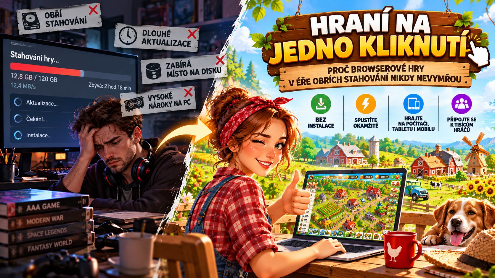 Hraní na jedno kliknutí: Proč browserové hry v éře obřích stahování nikdy nevymřou